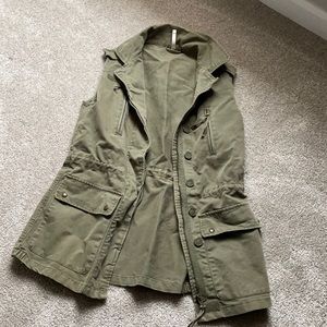 Green canvas vest